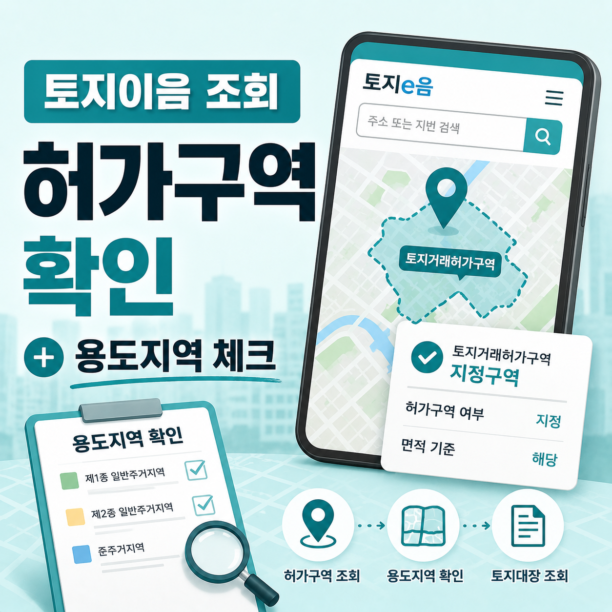 토지이음으로 토지거래허가구역 여부를 확인하는 모습