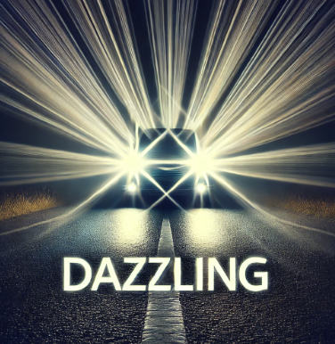 눈이 부시게 강렬한 자동차 헤드라이트 / dazzling
