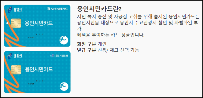 용인시민카드 혜택