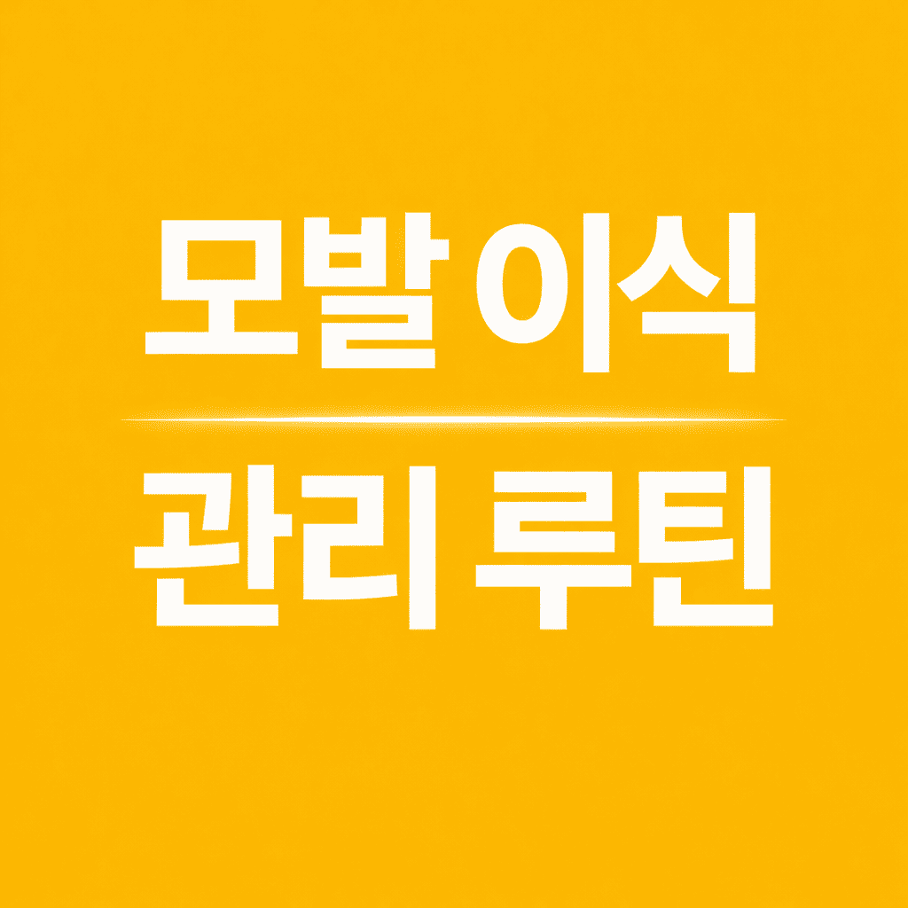 모발 이식 관리 루틴