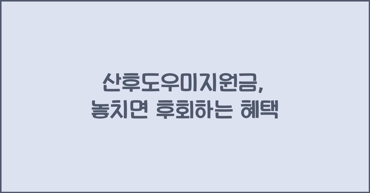 산후도우미지원금