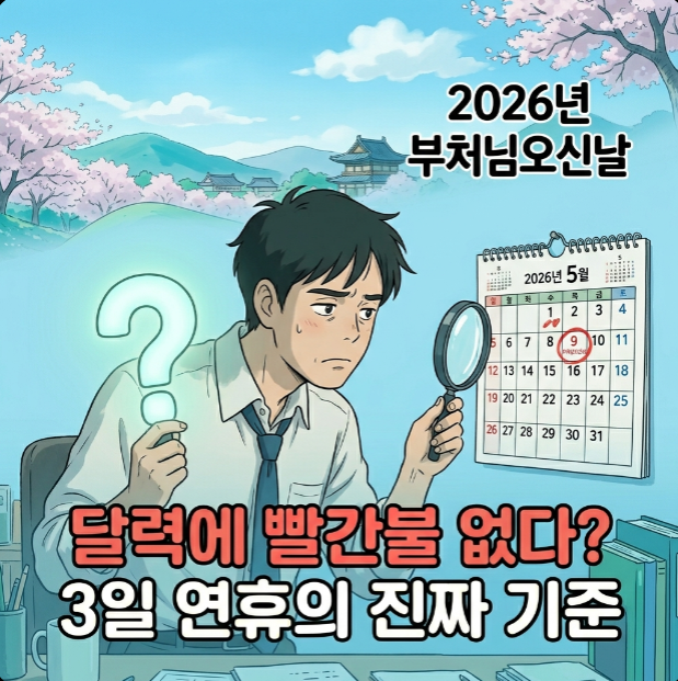 2026년 부처님오신날 5월 대체공휴일 날짜 확인 달력