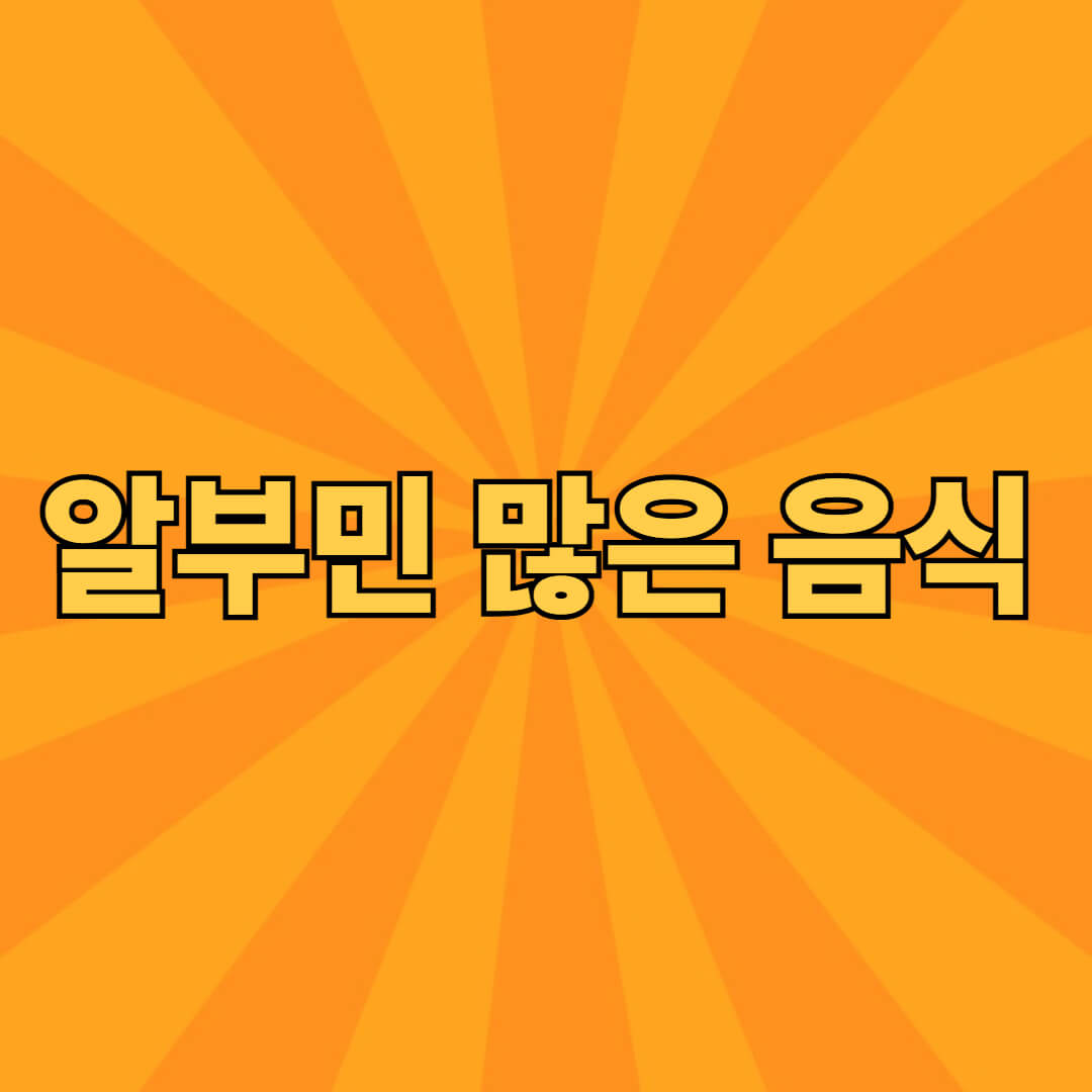 알부민 많은 음식