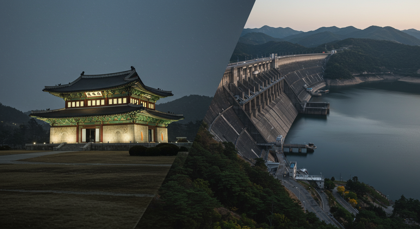 춘천 의암별관 근대 건축물과 소양강댐의 전경