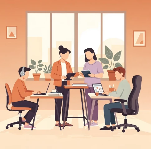 스마트워크 센터 예시 일러스트 이미지