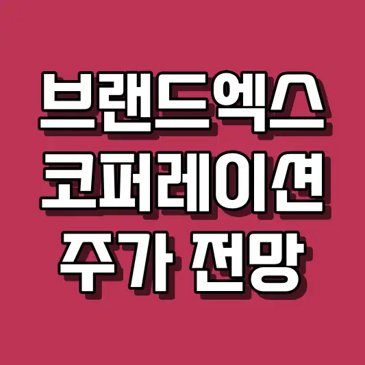 브랜드엑스코퍼레이션 주가 전망