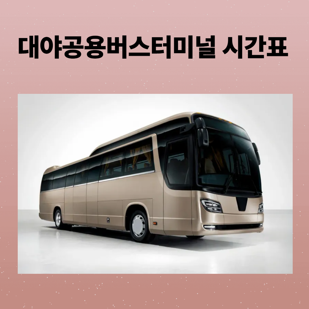 대야공용버스터미널 시간표, 예매, 주차장, 주변 맛집 총정리