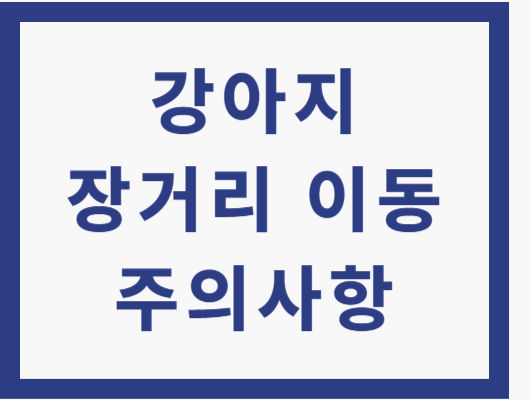 강아지 장거리 이동