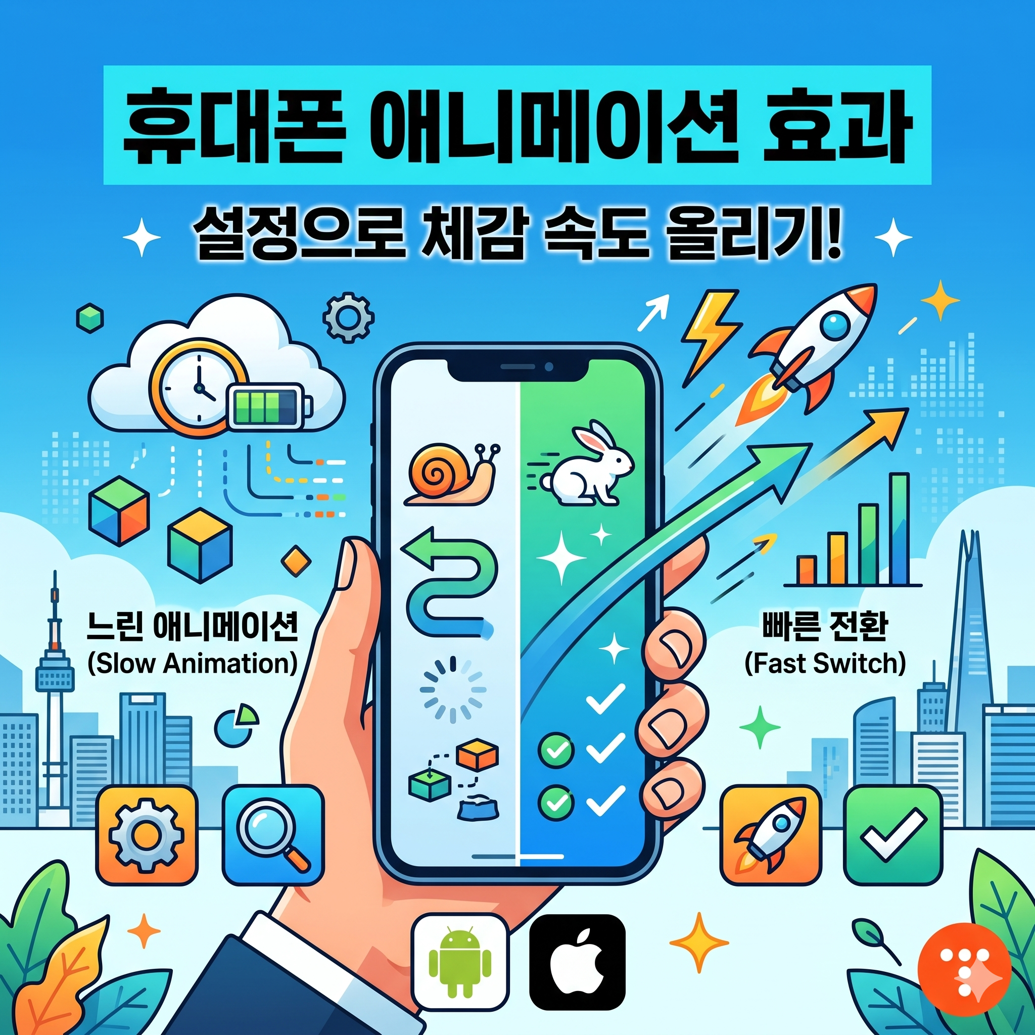 휴대폰 애니메이션 효과 설정으로 스마트폰 속도 올리는 방법