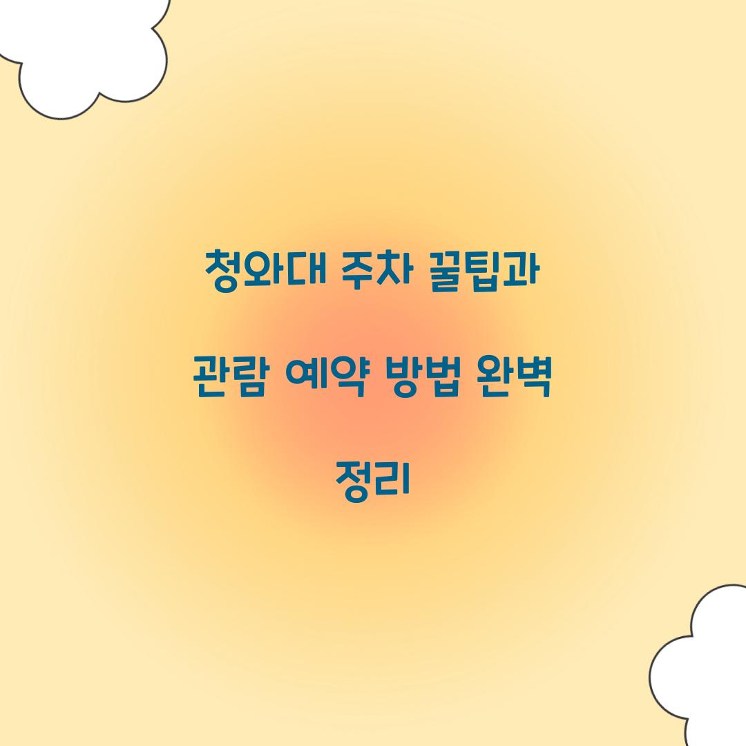 청와대 주차