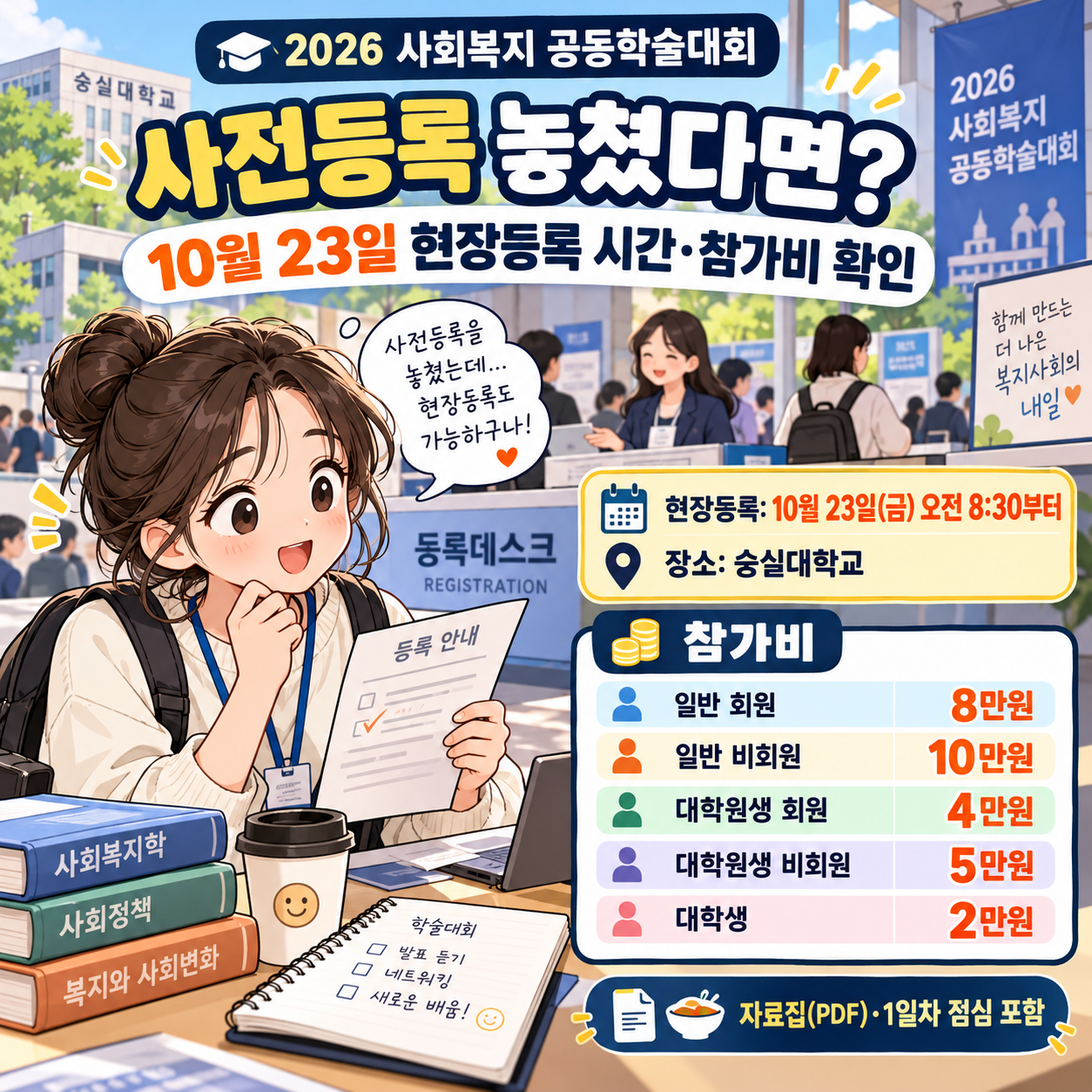 2026 사회복지 공동학술대회 사전등록 놓쳤다면? 10월 23일 현장등록 시간&middot;참가비 확인
