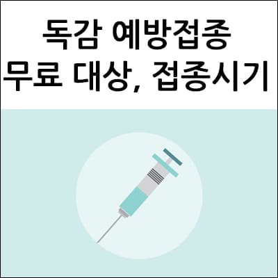 독감 예방접종 무료대상&#44; 접종 시기