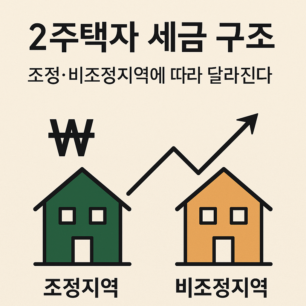 2주택자 세금 구조 — 조정·비조정지역의 차이