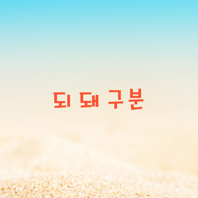 되 돼 구분