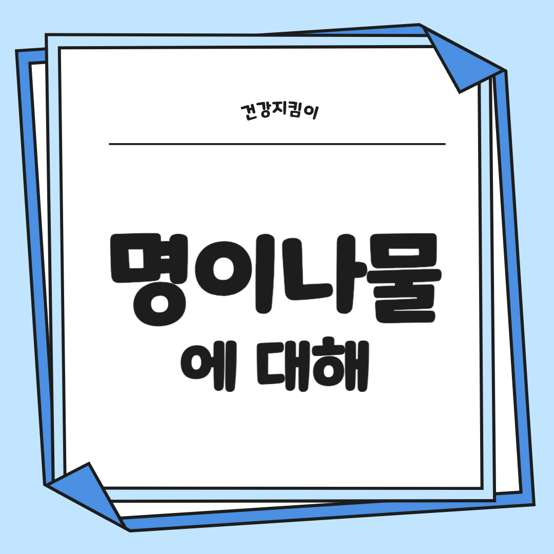 명이나물 효능 부작용 고르는법 영양성분 먹는법