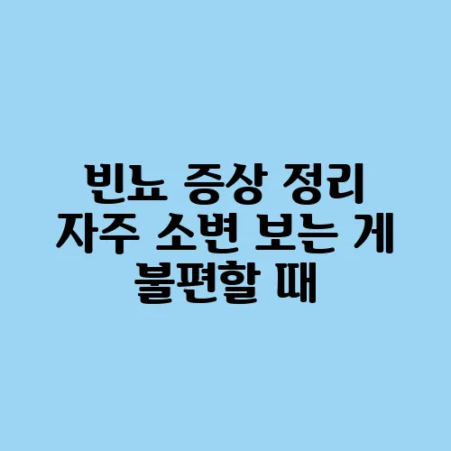 빈뇨 증상 정리 자주 소변 보는 게 불편할 때