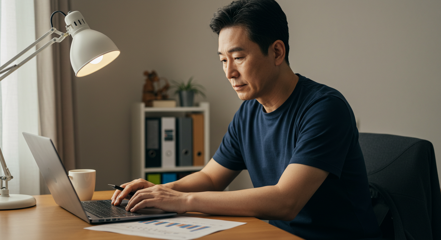 자산관리 검토중인 중년