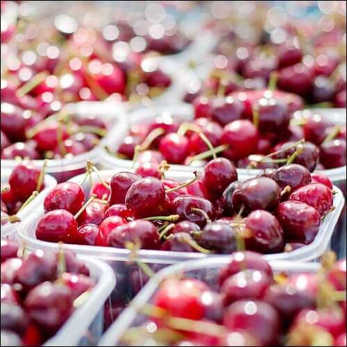 체리가 잔뜩 담긴 용기