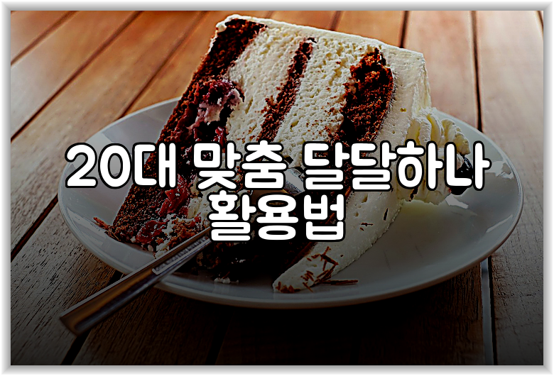 20대 맞춤 달달하나 활용법