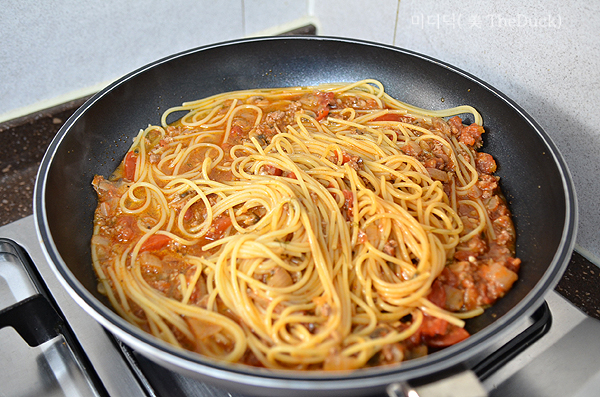 80% 익힌 파스타면 넣기