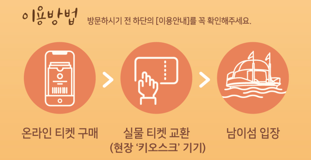 남이섬 입장권 이용방법