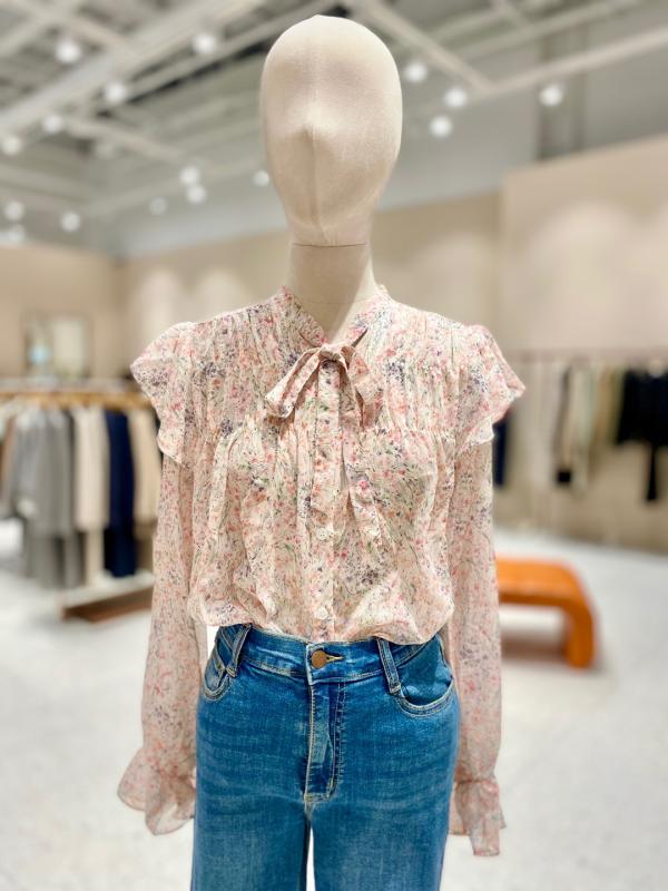 케네스레이디 E254 플라워 프린트 리본 블라우스 EGBLMC9400