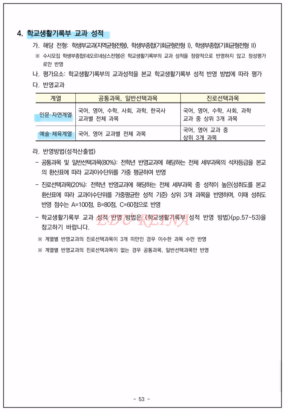 2026-경희대-수시-학생부교과성적