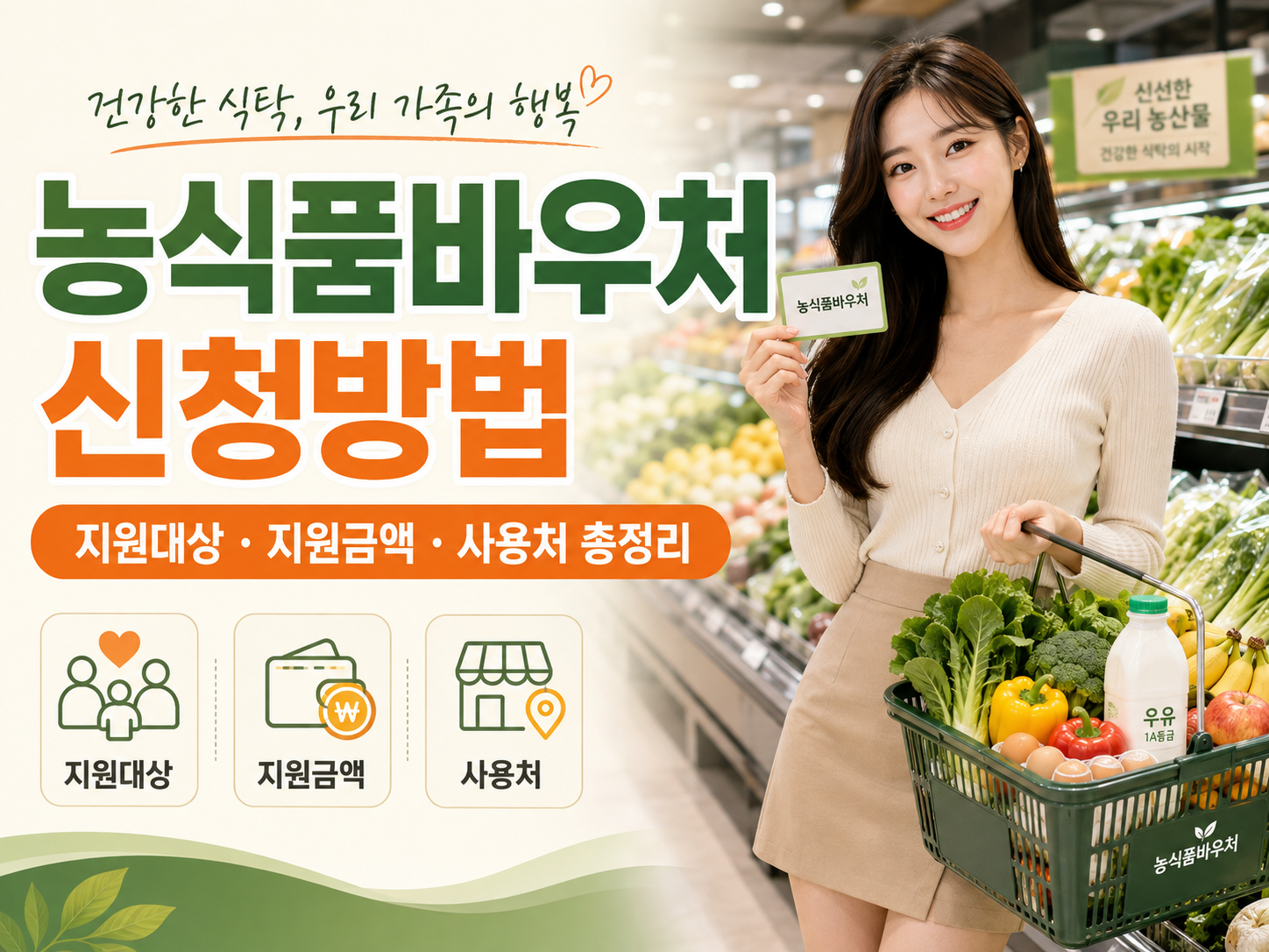 농식품바우처 신청방법 지원대상 지원금액 사용처 총정리