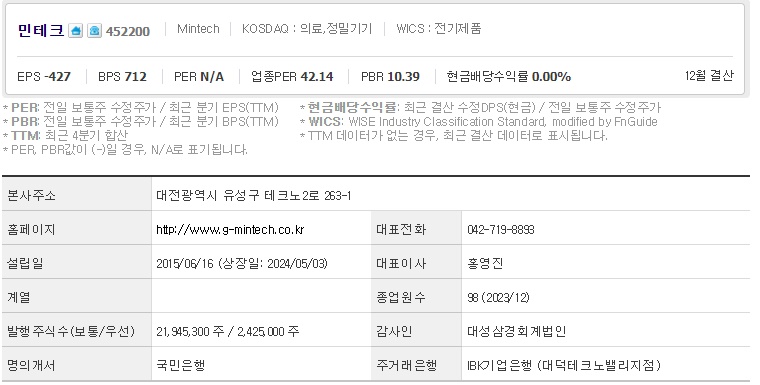 민테크 기업개요