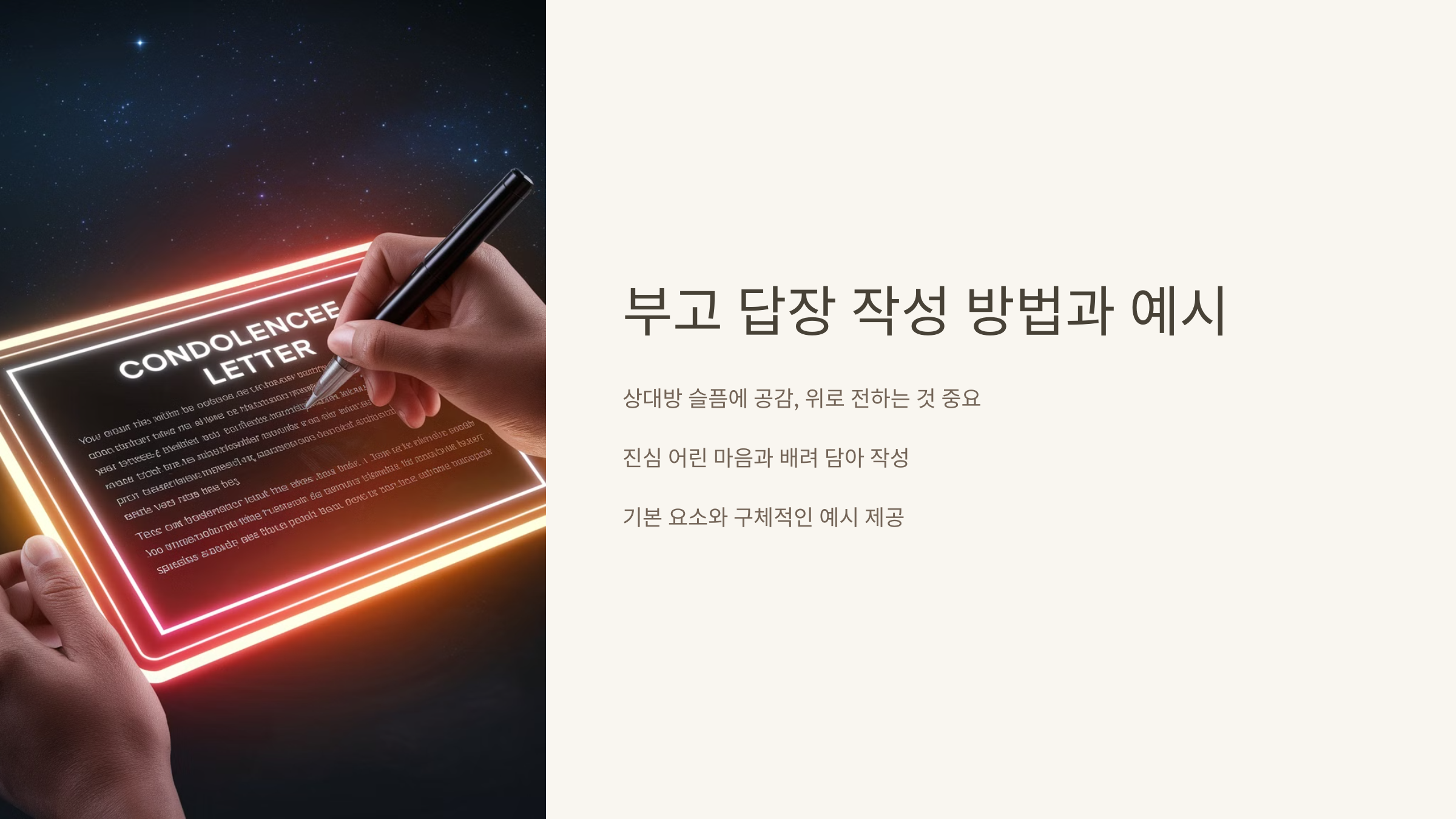 부고 답장 작성 방법과 예시