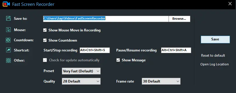 Fast Screen Recorder