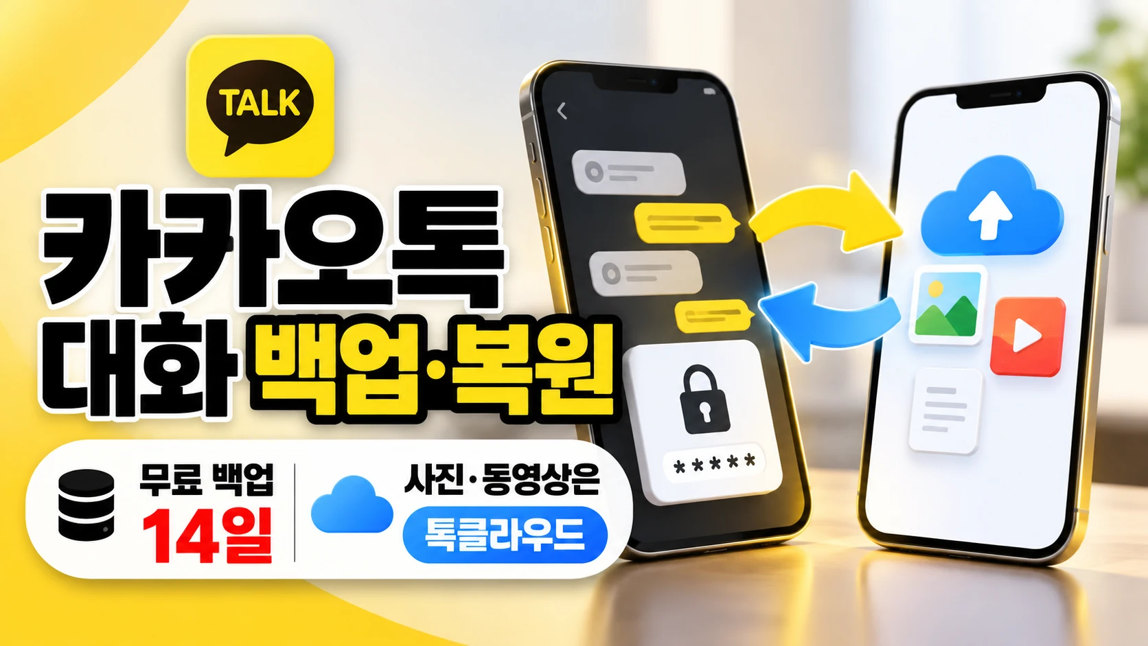 카카오톡 대화 백업 복원 방법 무료 14일과 톡클라우드 비교 대표이미지