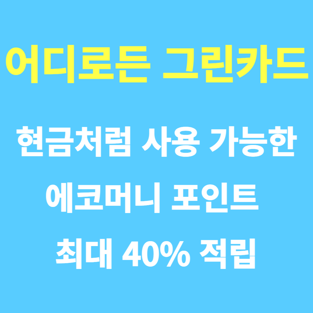 어디로든 그린카드 전기 수소차 충전 최대 40% 적립