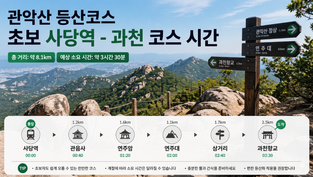관악산 초보 등산, 사당역&rarr;과천 코스 완벽 정리