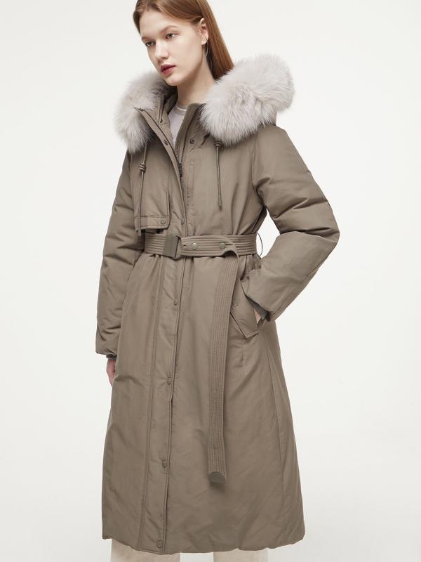 ZOOC 쥬크 폭스퍼 구스다운 야상스타일 롱패딩 Z224PSG802 LE1212964462