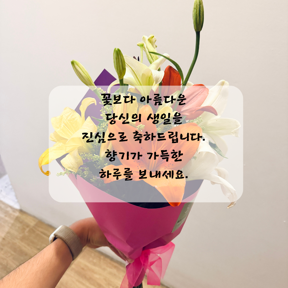 간단한 생일 축하 문자 메세지 꽃다말 이미지 인사 글귀 모음