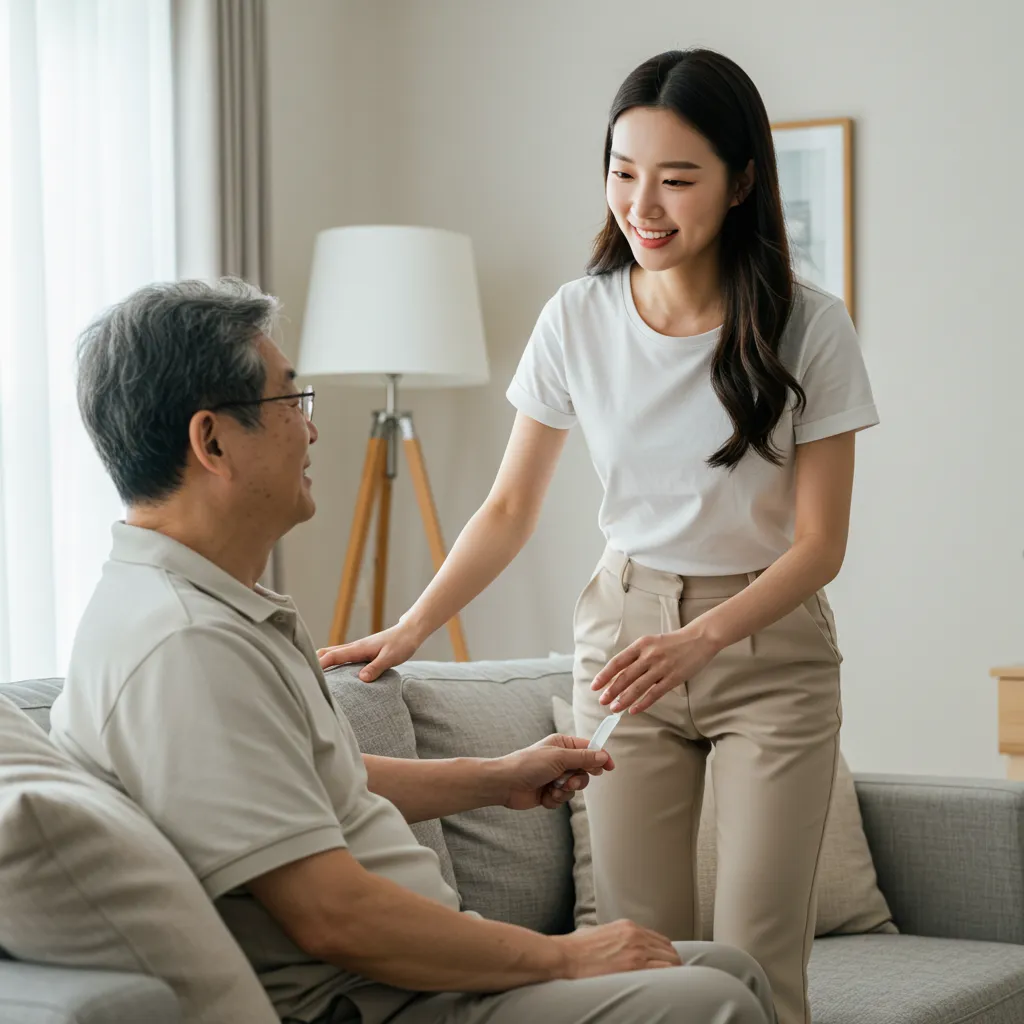 할아버지_간병_여성