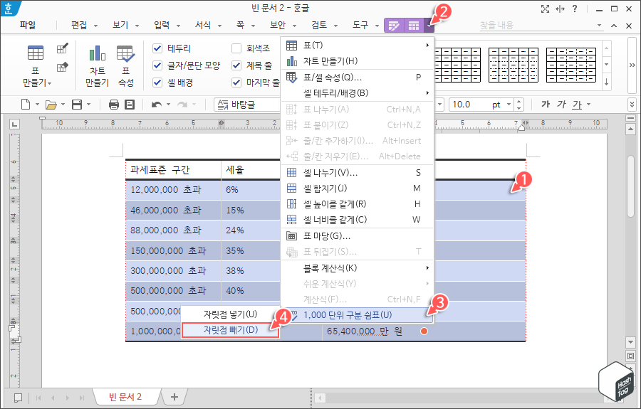 1,000 단위 구분 쉼표 빼기