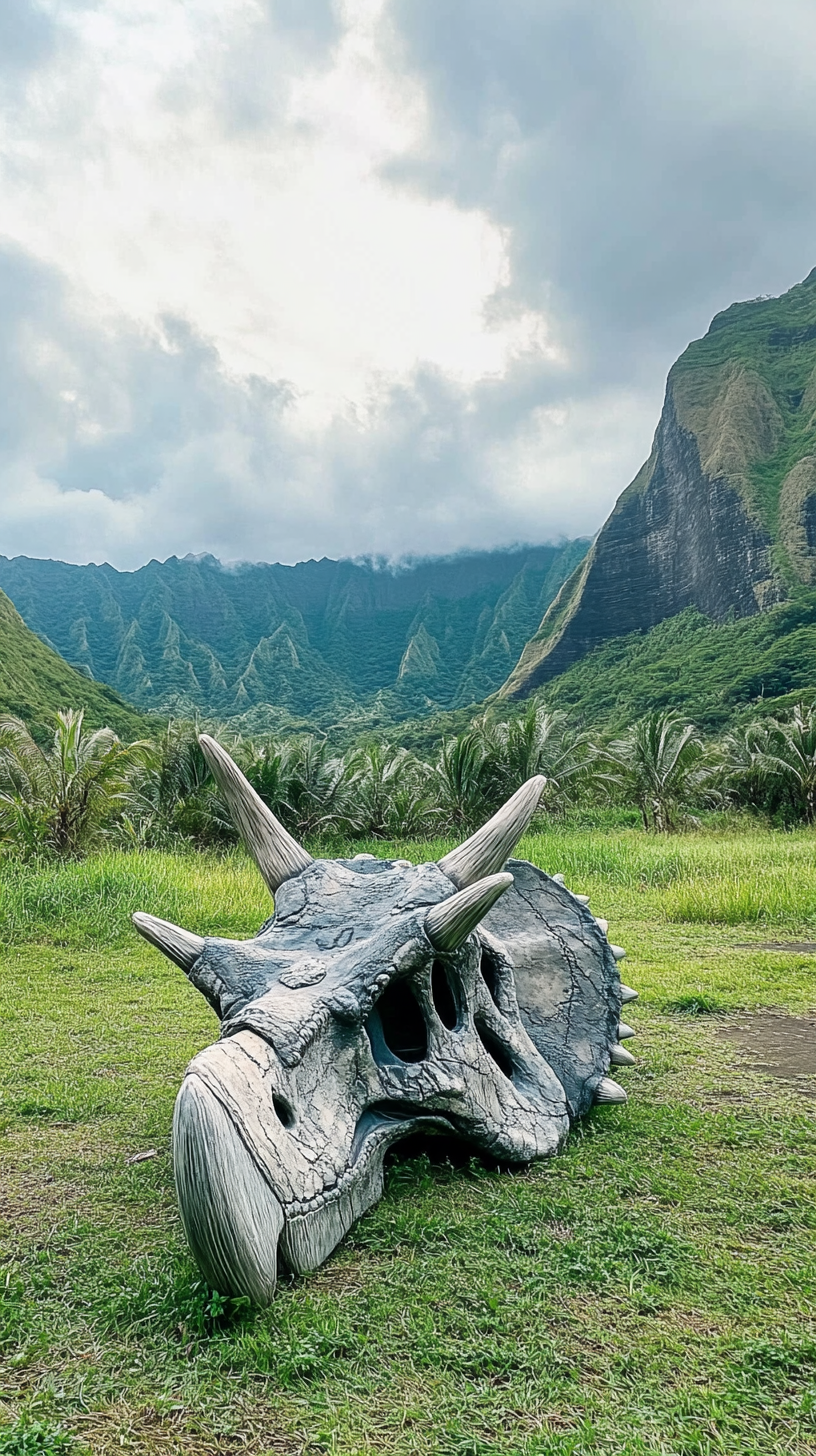 쿠알로아 랜치의 공룡 뼈의 가상 사진