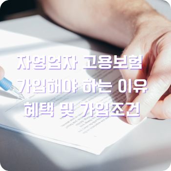 자영업자 고용보험 가입해야 하는 이유