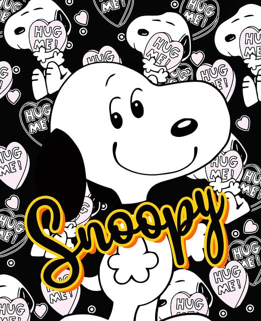 찰스 슐츠의 만화 Peanuts 속 대표 캐릭터인 스누피 이미지