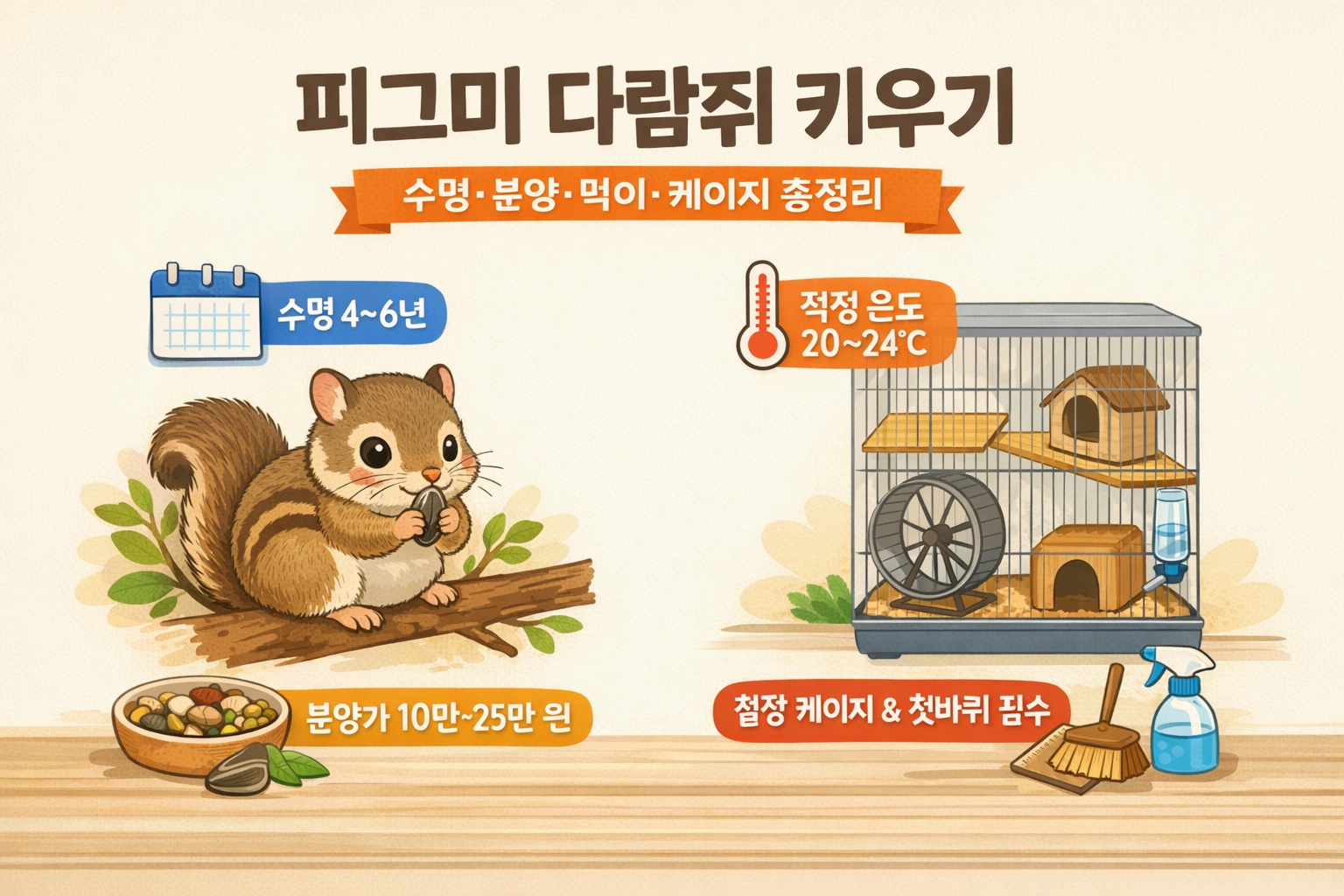 피그미 다람쥐 키우기|수명·분양·가격·먹이·케이지·냄새 총정리