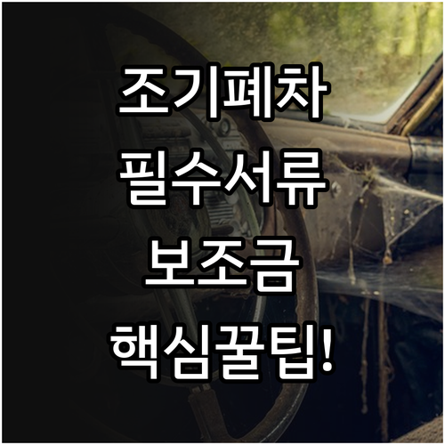 조기 폐차 보조금 수령을 위한 필수 ..