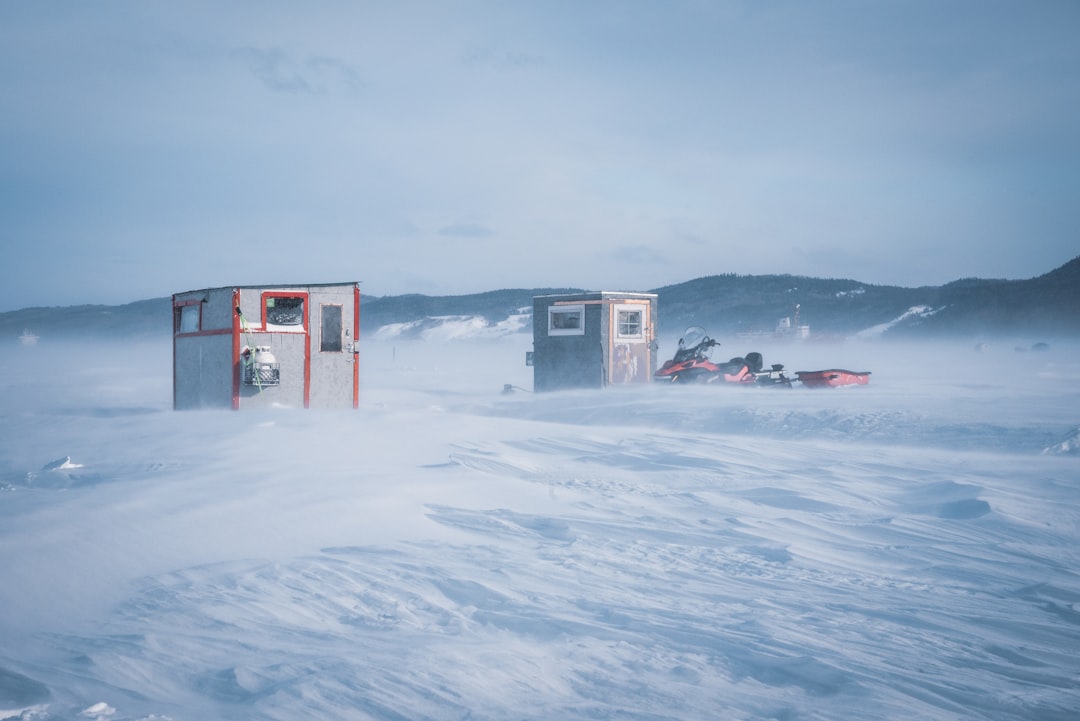 Ice fishing.
