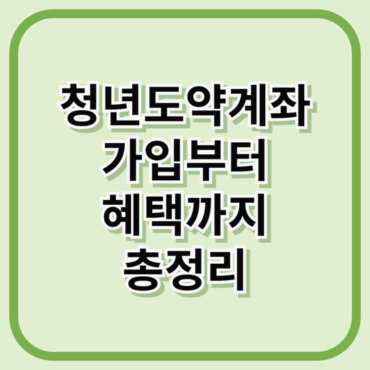 청년도약계좌 총정리 - 가입부터 혜택까지