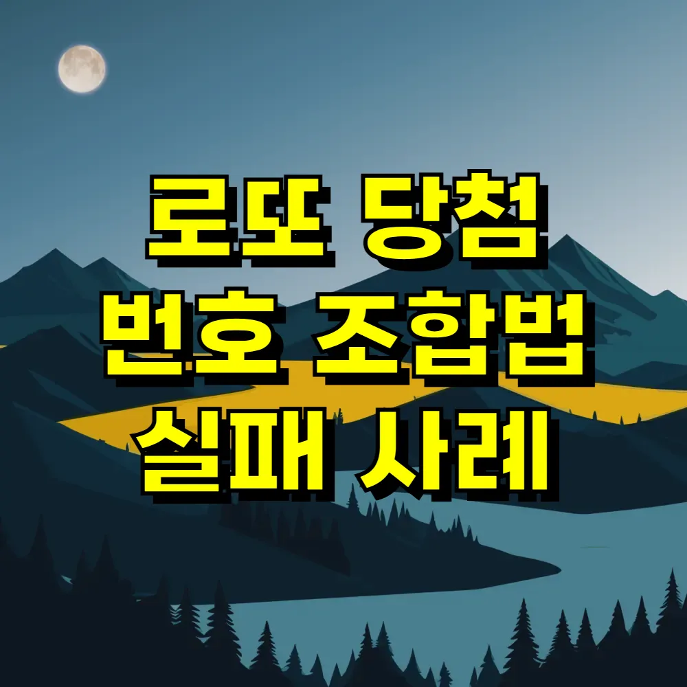 로또 당첨 번호 조합법 실패 사례