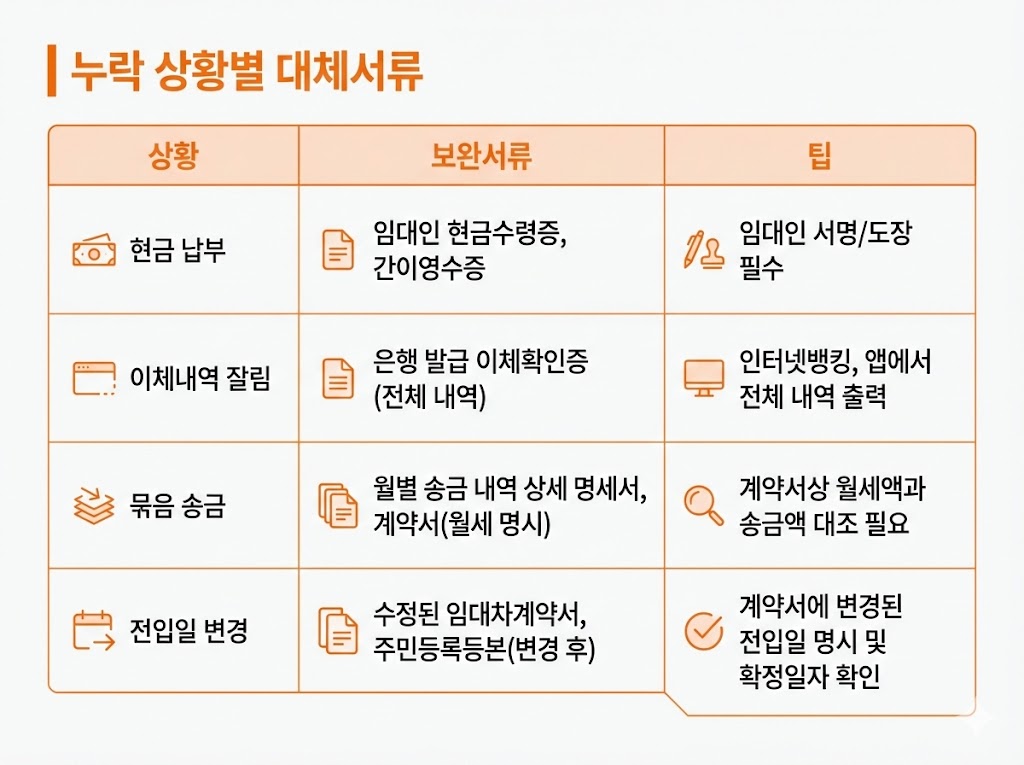 월세공제 누락될 때(증빙 보완&middot;대체서류&middot;정정) &mdash; 연말정산 마감 임박 대응 가이드