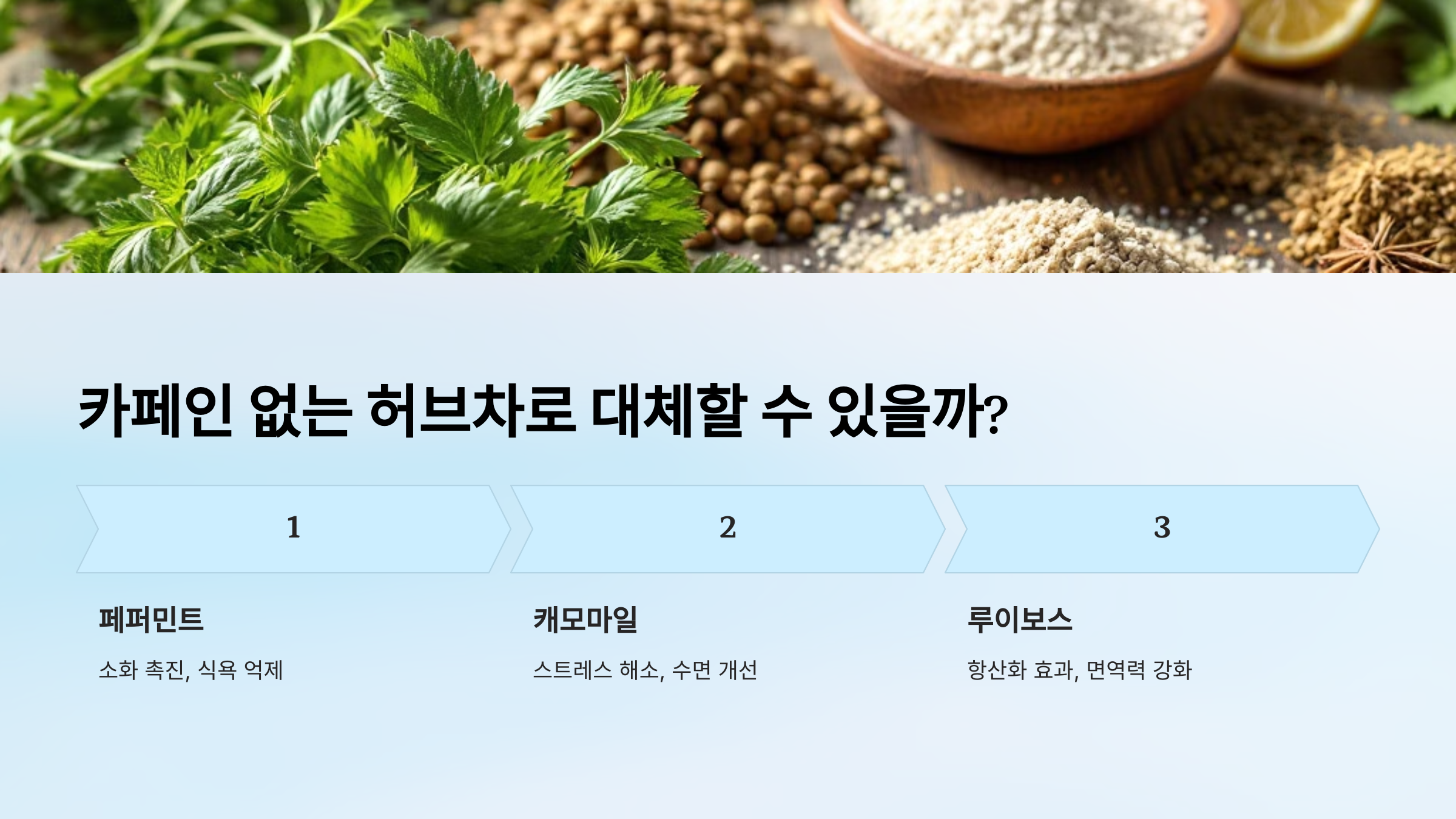 카페인 없는 허브차로 대체할 수 있을까?