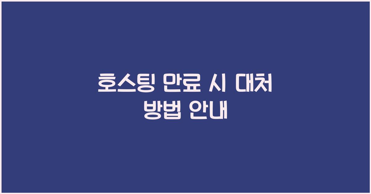 호스팅 만료 시 대처