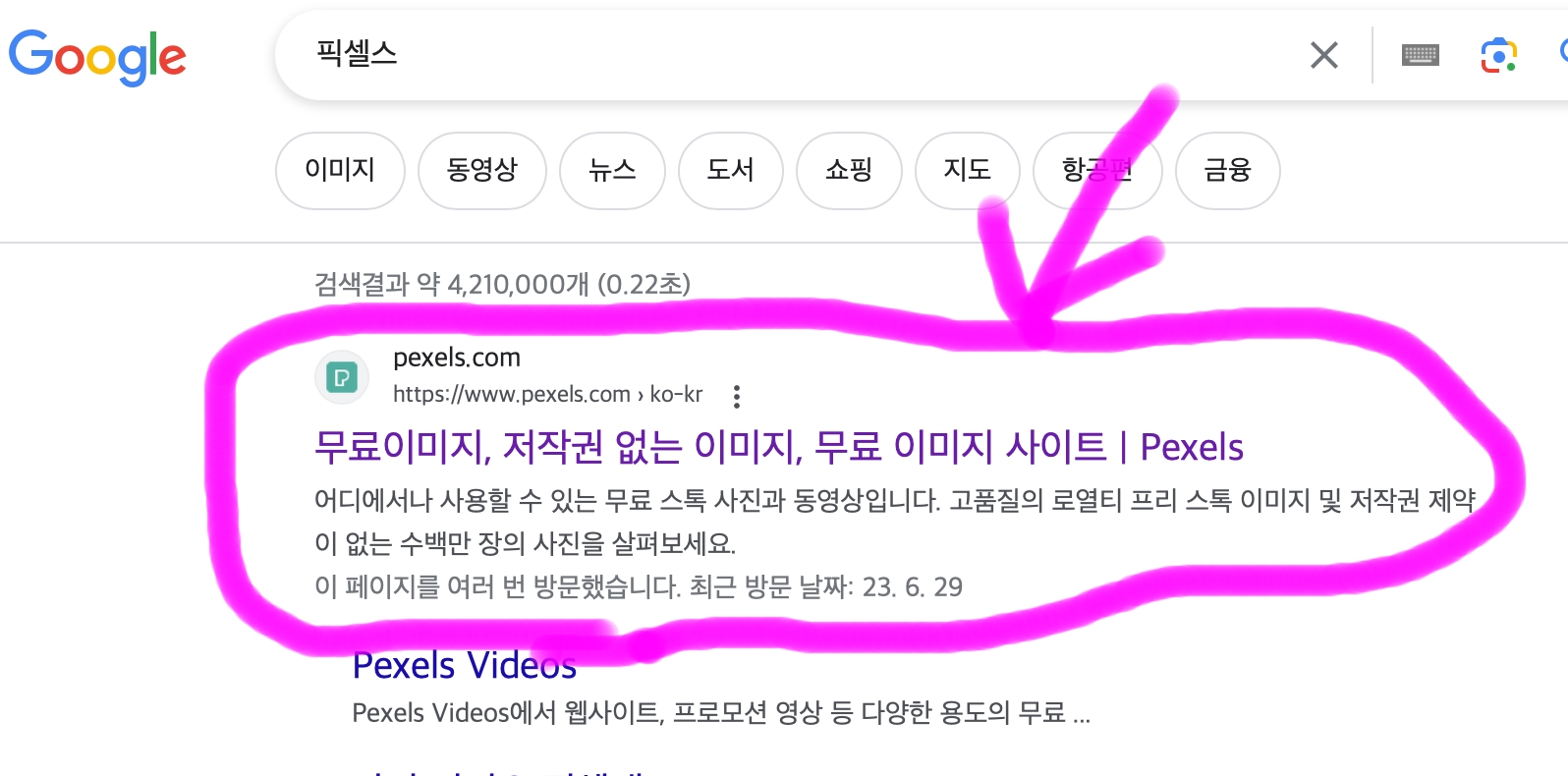 구글 포털사이트에 픽셀스라고 검색을 한 상황입니다.